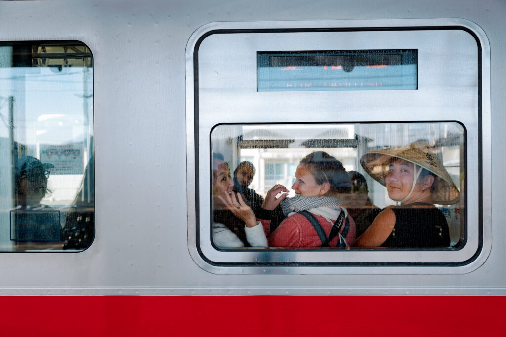 The team in the train on the way back after Henro pilgrimage day ©Chebi Nagai