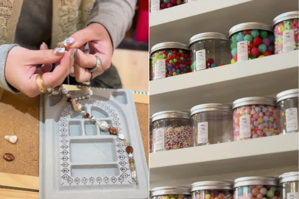 Crafting during beads workshop ©Manon Mathieu