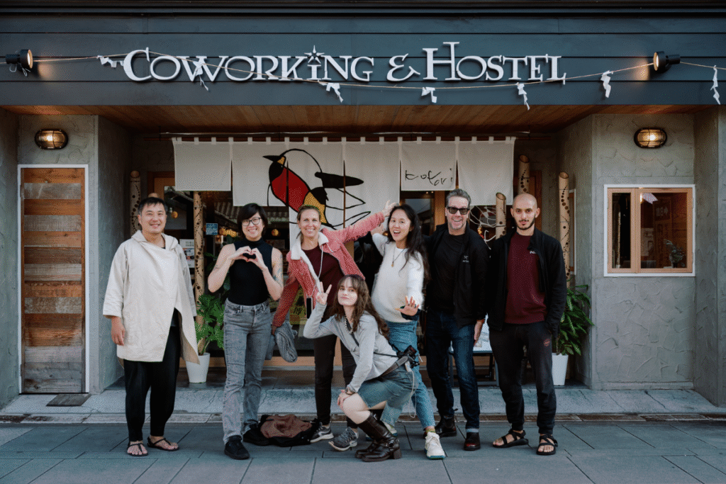 Digital nomads in Kotohira - Kotori Coworking and Hostel. ©Chebi Nagai