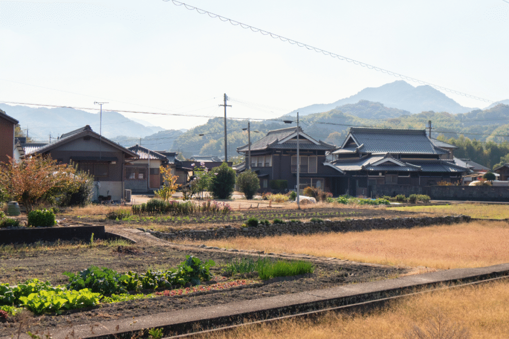 Countryside landscape in Kotohira for a more quiet digital nomad Japan experience ©Manon Mathieu