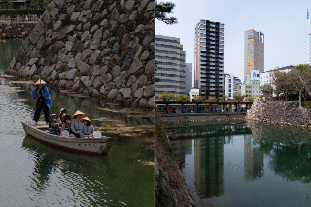 View from Takamatsu Castle parc, a nice walk in a garden to do from Kotohira for digital nomads ©Manon Mathieu